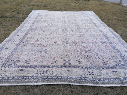 7.8 x 10.10 Vintage turkÄ±sh rug, vintage oushak rug, wool anatolian rug