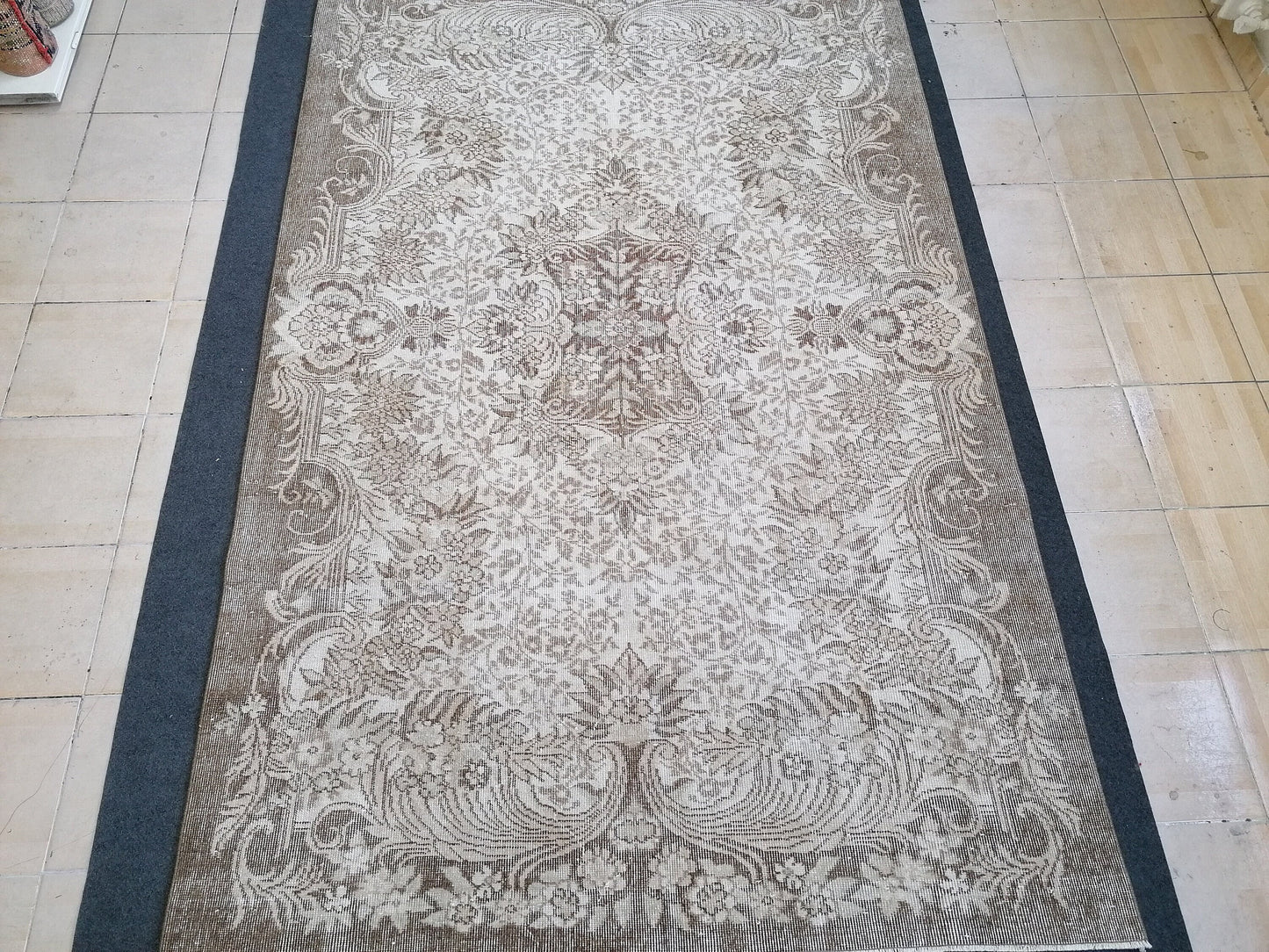 5.10 x 9.4 vintage turkish rug, oushak vintage rug, kitchen rug ,vintage anatolian rug