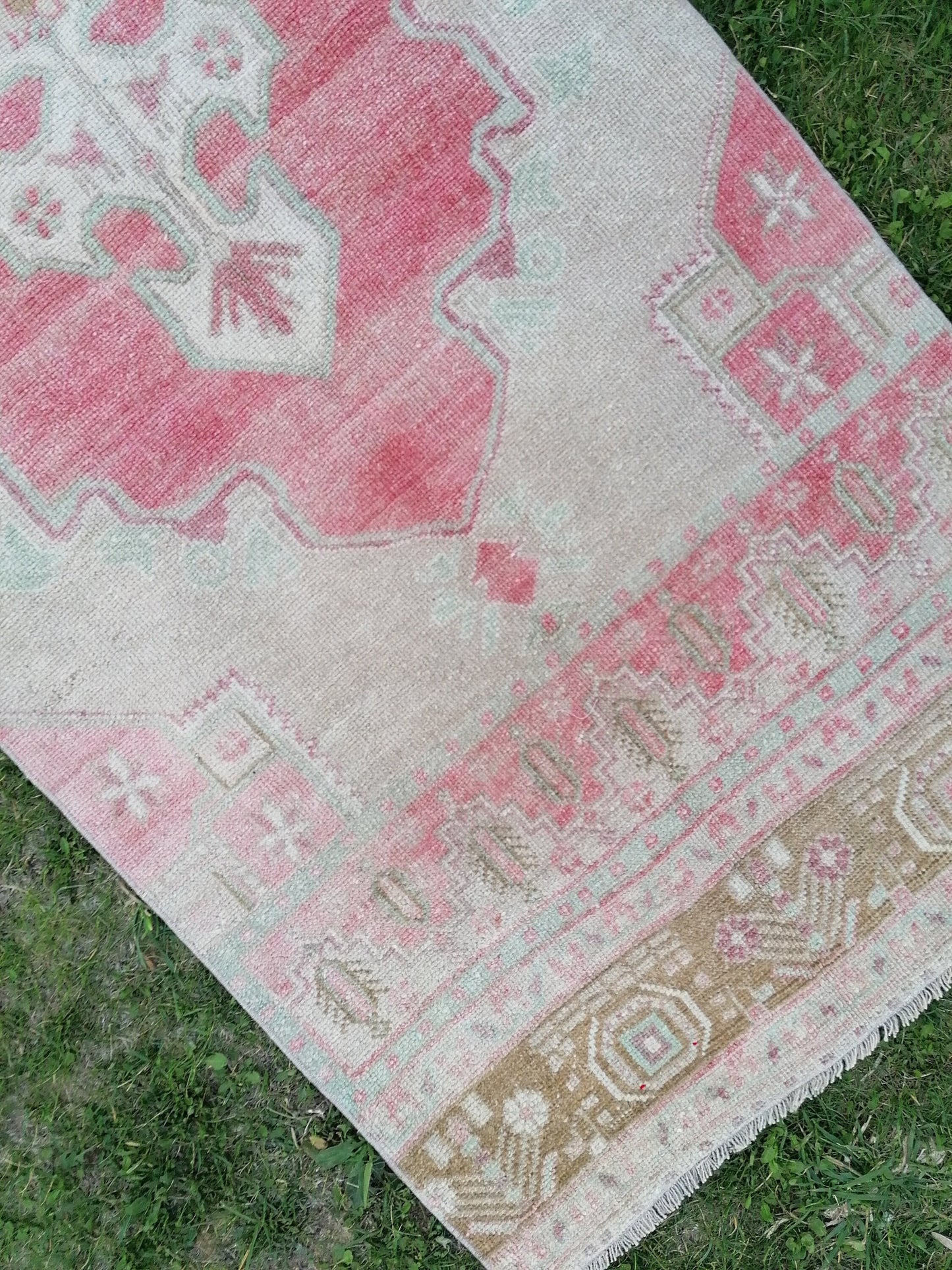2.11 x 10.10 turkish runner wool rug, vintage runner rug, vintage oushak rug unique handmade