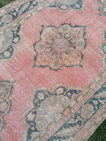 4.6 x 10.5 hallway wool runner, vintage turkish runner rug, vintage handmade runner rug,