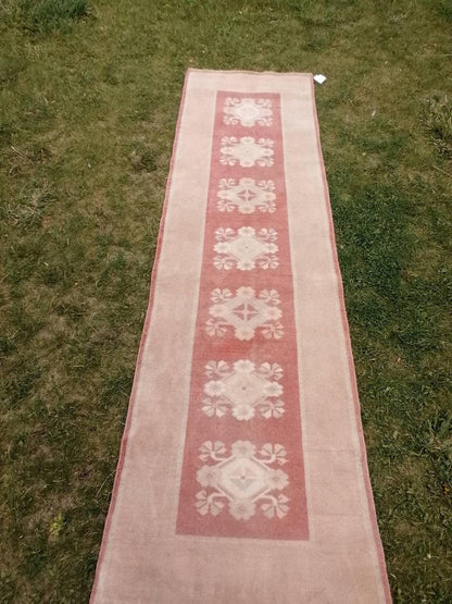 Hallway wool runner 2.5 x 8.9 turkish runner rug, vintage handmade runner rug, kitchen runner