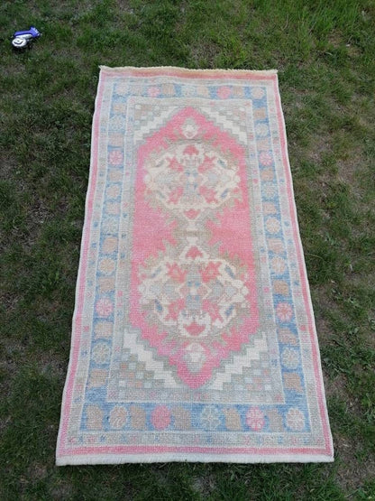 Oushak turkish wool rug 2.9 x 5.4  oushak handmade rug, living room rug,