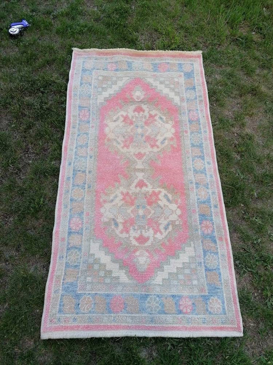 Oushak turkish wool rug 2.9 x 5.4  oushak handmade rug, living room rug,