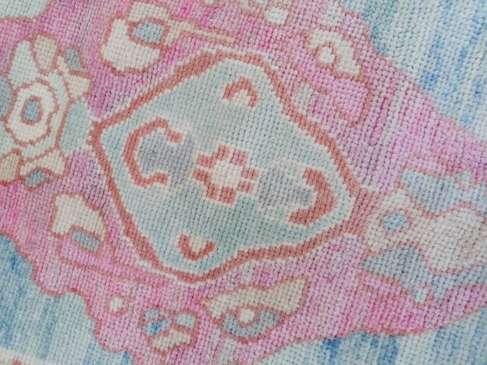 Oushak turkish wool rug 2.11 x 4.5  oushak handmade rug, living room rug, bohemian rug