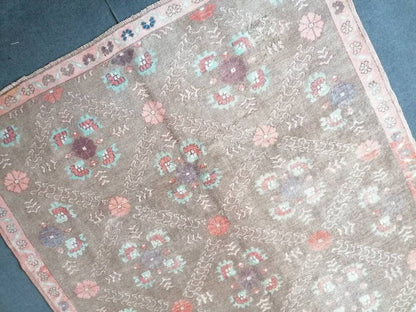 5.4 x 9 wool rug, oushak handmade rug, bohemian rug, living room rug