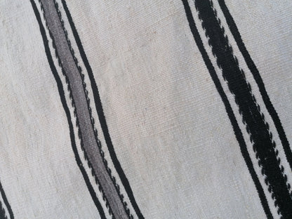 2.5 x 21 Extra Long Neutral flatweave wool runner rug - stripe kilim runner, long handmade runner,  turkish woven runner rug