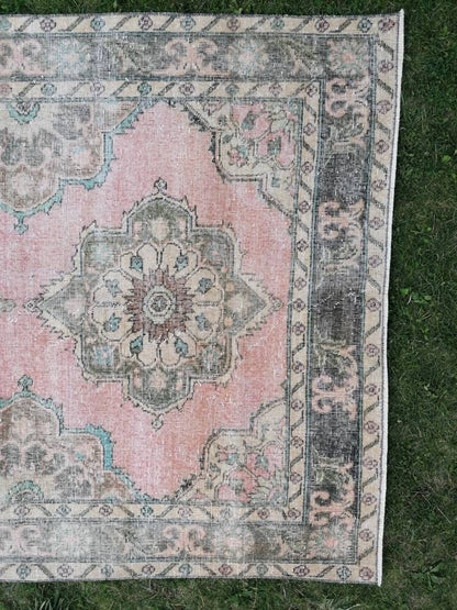 Vintage wool runner, hallway runner 4.8 x 12.5 distressed turkish handmade runner,