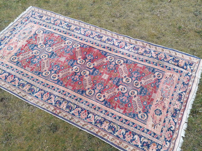 5.4 x 10.2 vintage handmade rug, turkish rug, oushak wool rug