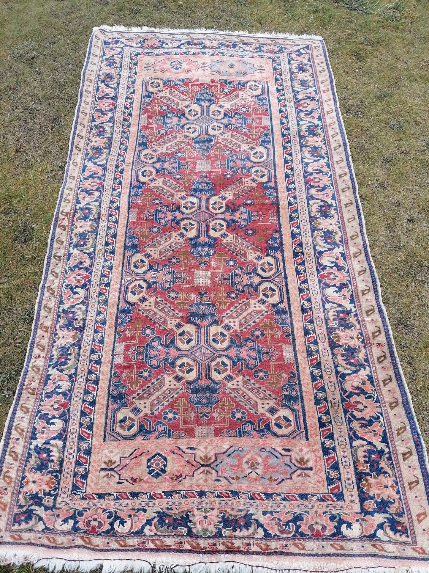 5.4 x 10.2 vintage handmade rug, turkish rug, oushak wool rug
