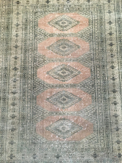 3x5 handmade vintage area rug, turkish  middle rug, persian