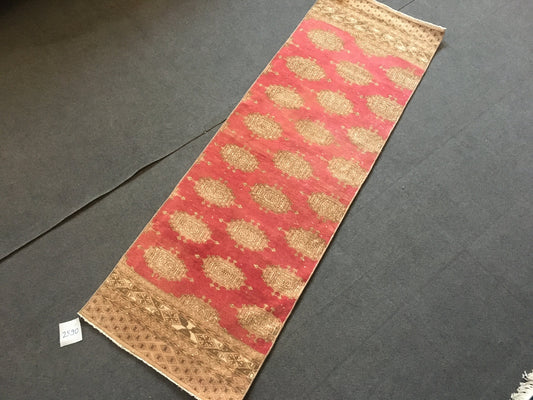 2x6 feet red handmade persian long runner, vintage wool muted runner, living room runner,