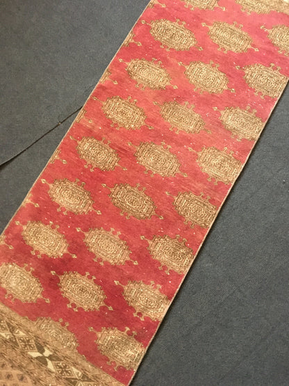 2x6 feet red handmade persian long runner, vintage wool muted runner, living room runner,