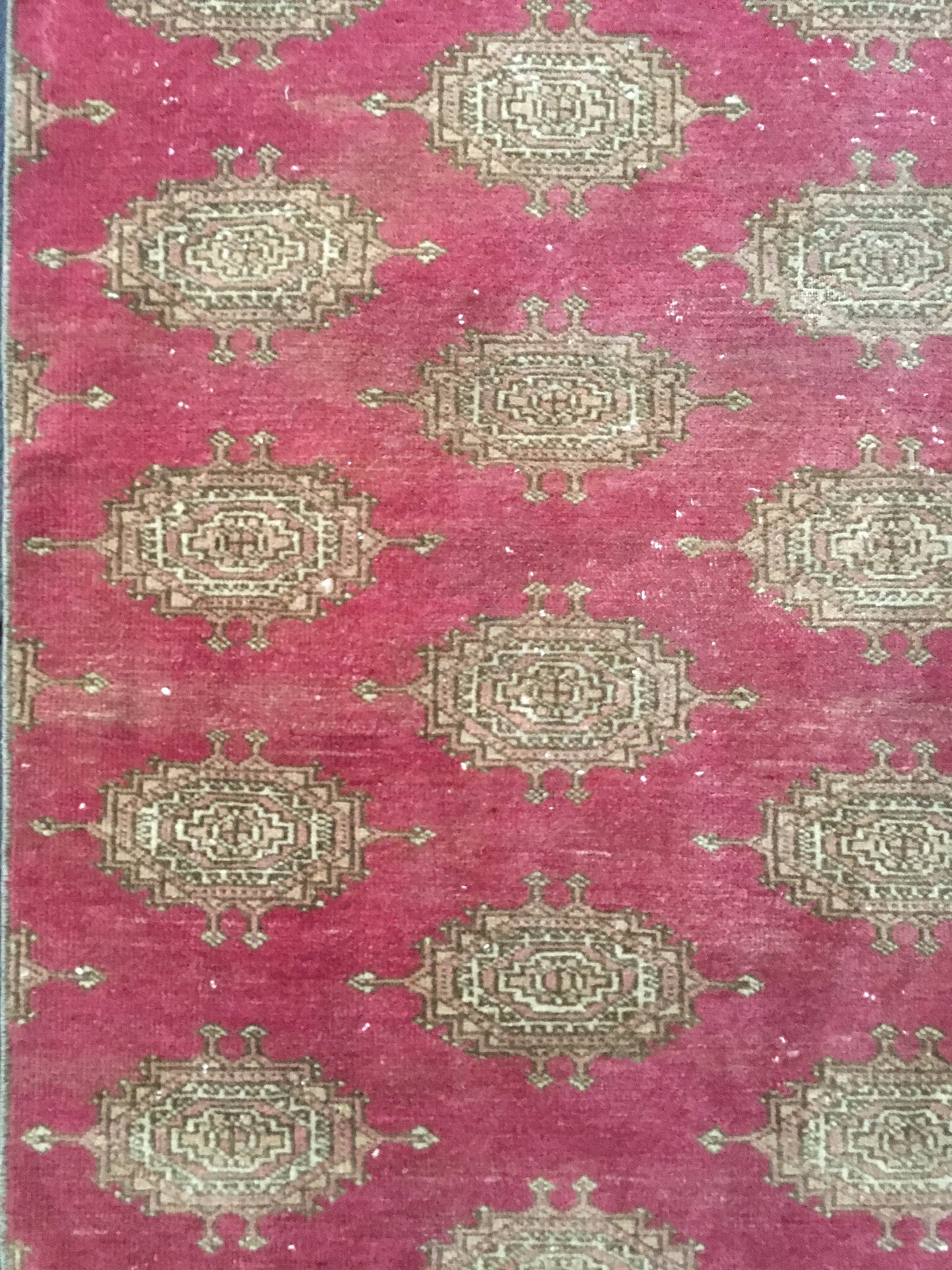 2x6 feet red handmade persian long runner, vintage wool muted runner, living room runner,