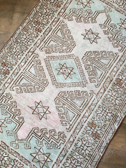 3x5 handmade antique rug, wool turkish rug vintage rug