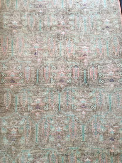 3.5 x 6 handmade vintage rug, turkish large bedroom rug, living room wool muted rug, wide kitchen area rug