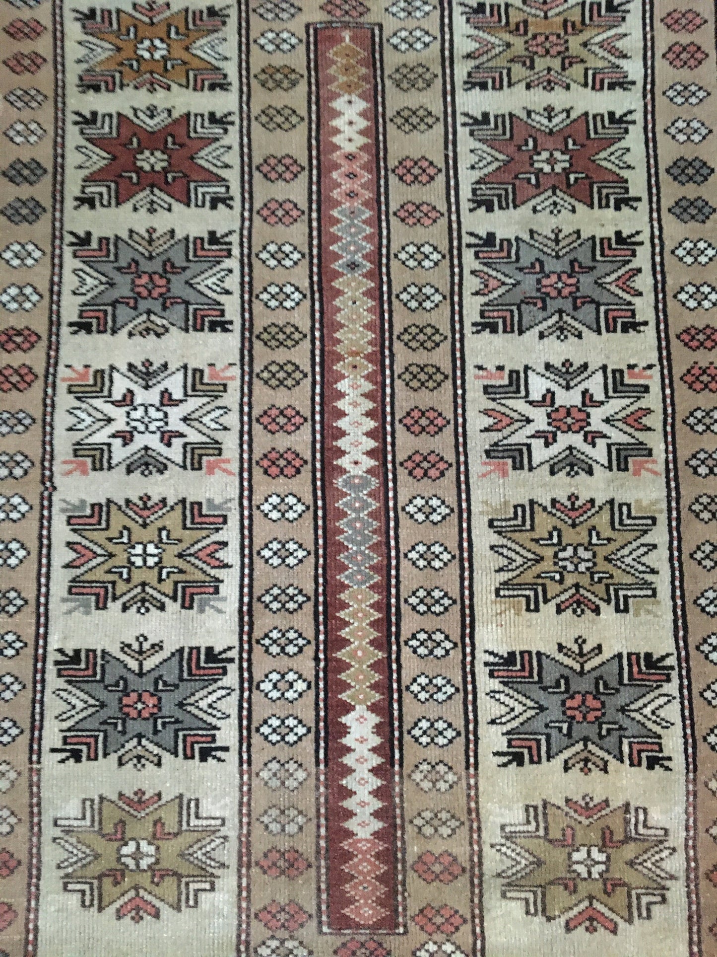 3.5 x 6 feet natural handmade wool large rug, turkish living room area rug, wide bedroom brown rug