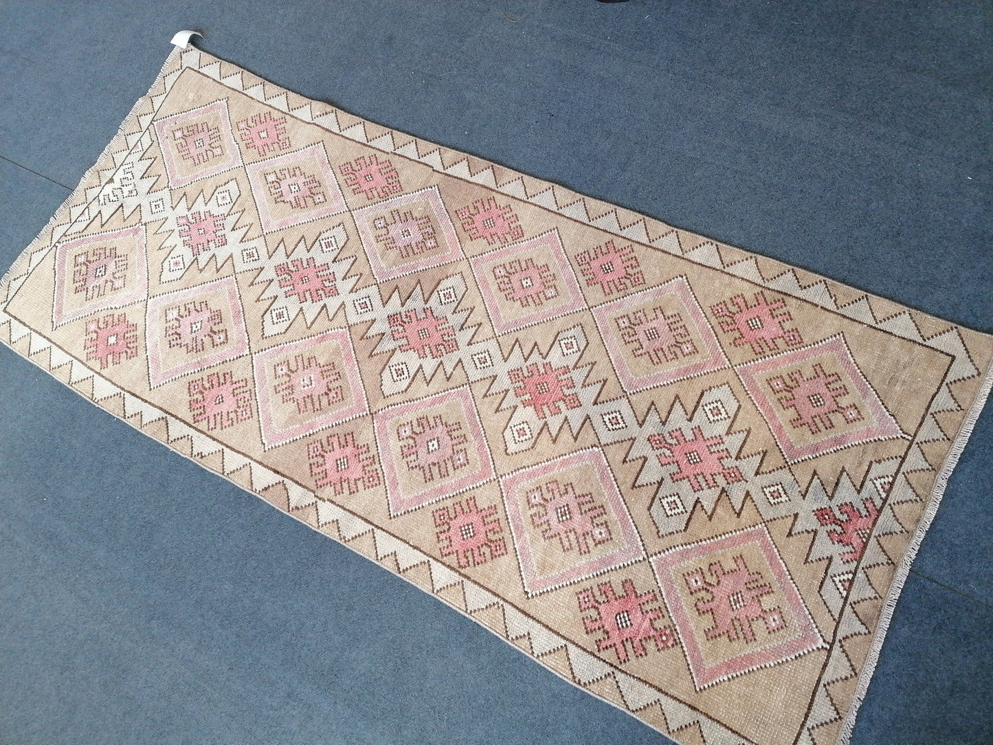 6.5 x 2.10 Turkish runner rug vintage runner rug vintage oushak runner rug unique hand made