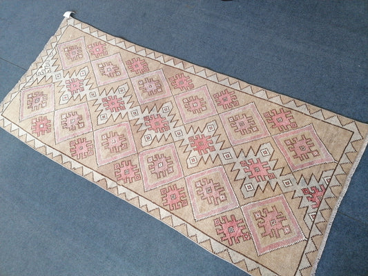 6.5 x 2.10 Turkish runner rug vintage runner rug vintage oushak runner rug unique hand made