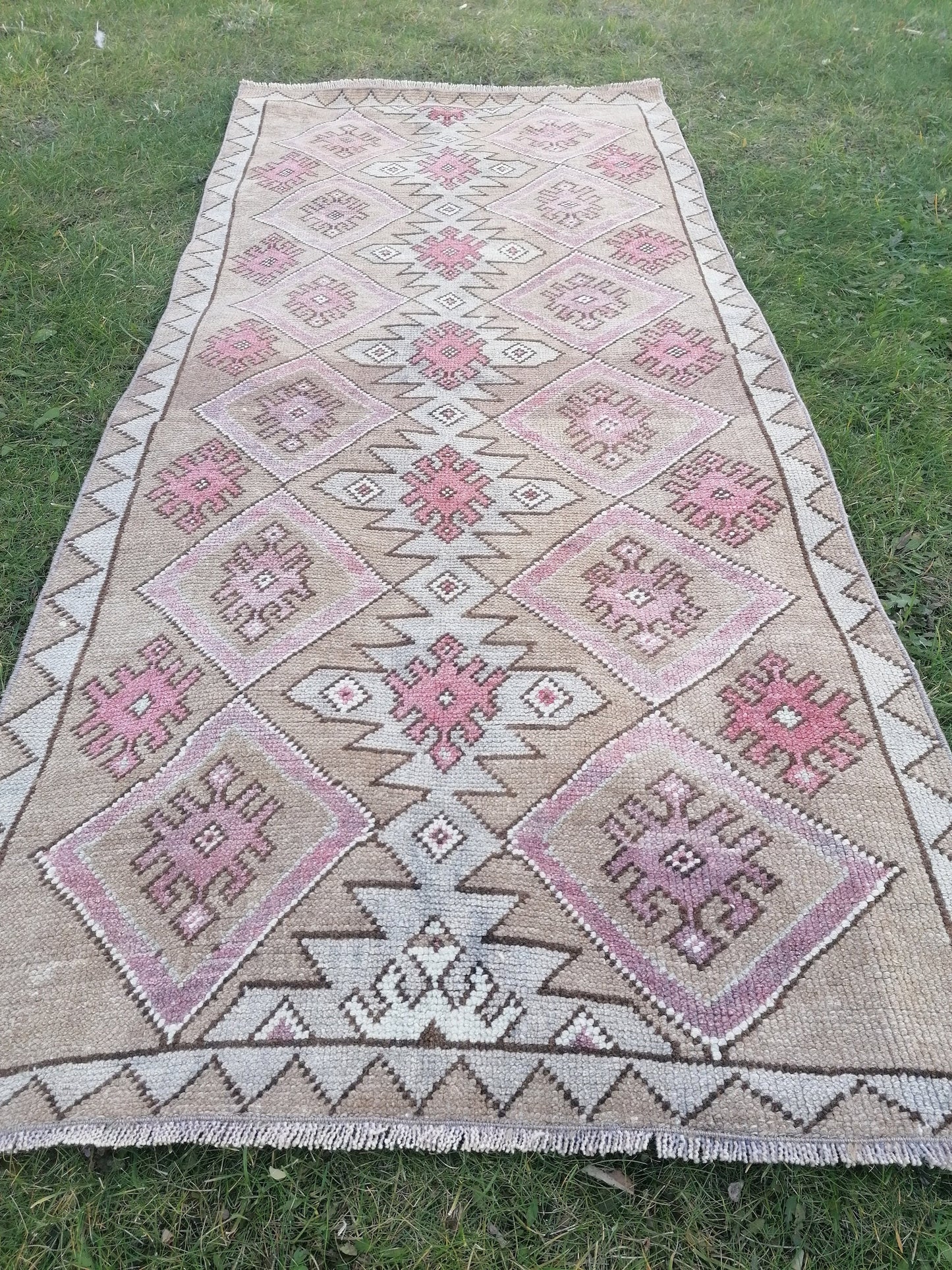 6.5 x 2.10 Turkish runner rug vintage runner rug vintage oushak runner rug unique hand made