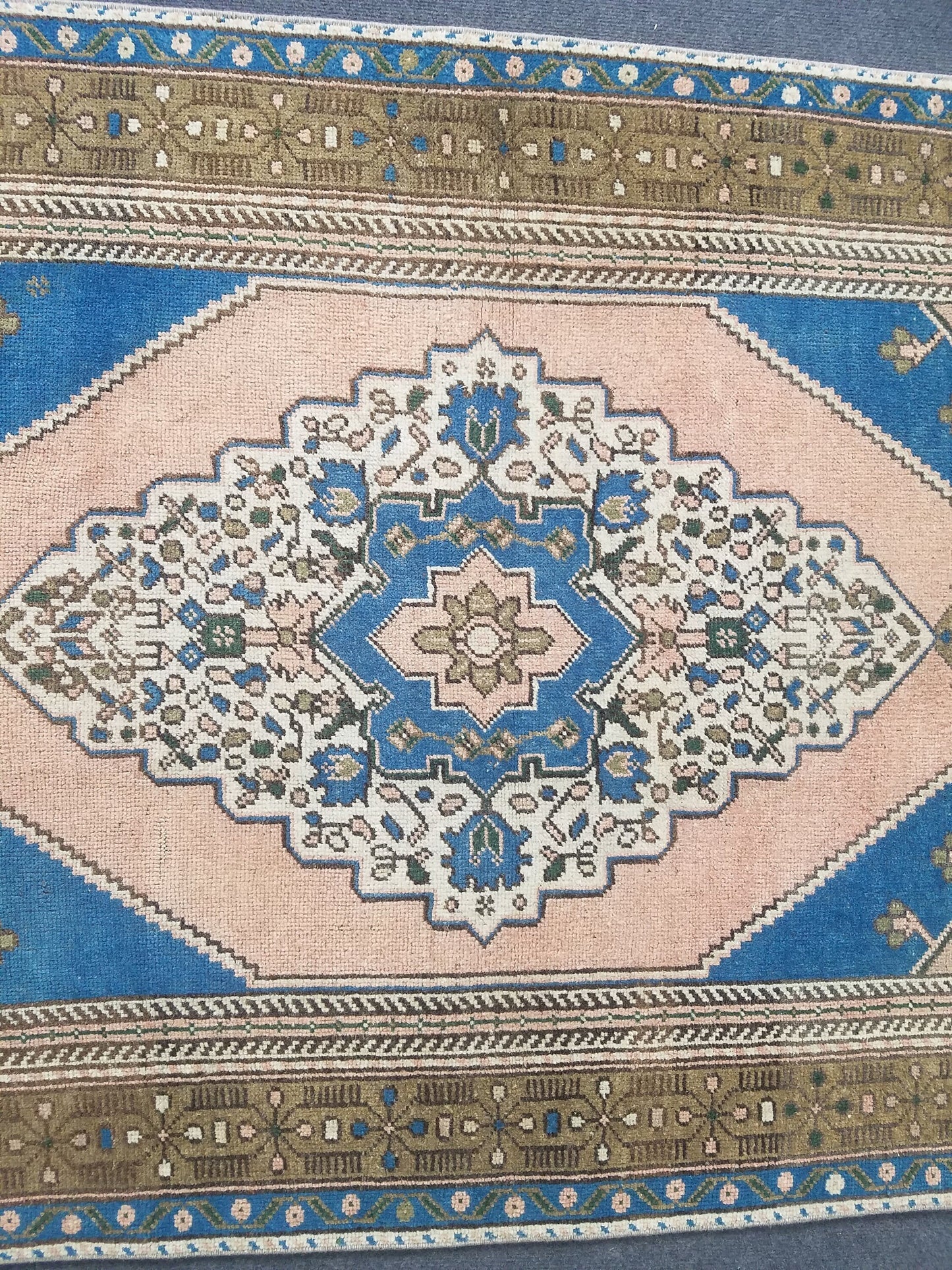 3.6 x 6.6 Turkish rug, vintage rug, vintage oushak rug, Hand Knotted Rug , Handmade Rug
