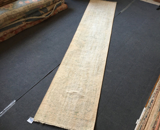 2x11 feet overlong handmade antique runner, destroyed wool vintage runner, muted color long living room runner, grey kitchen long runner
