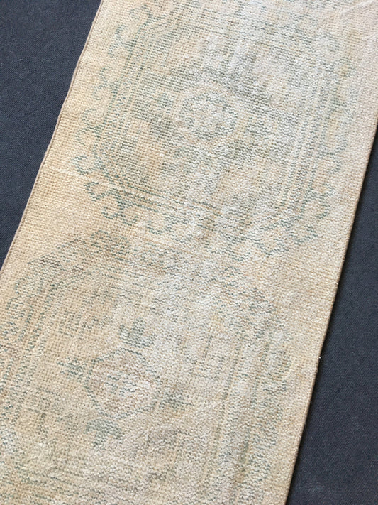 2x11 feet overlong handmade antique runner, destroyed wool vintage runner, muted color long living room runner, grey kitchen long runner