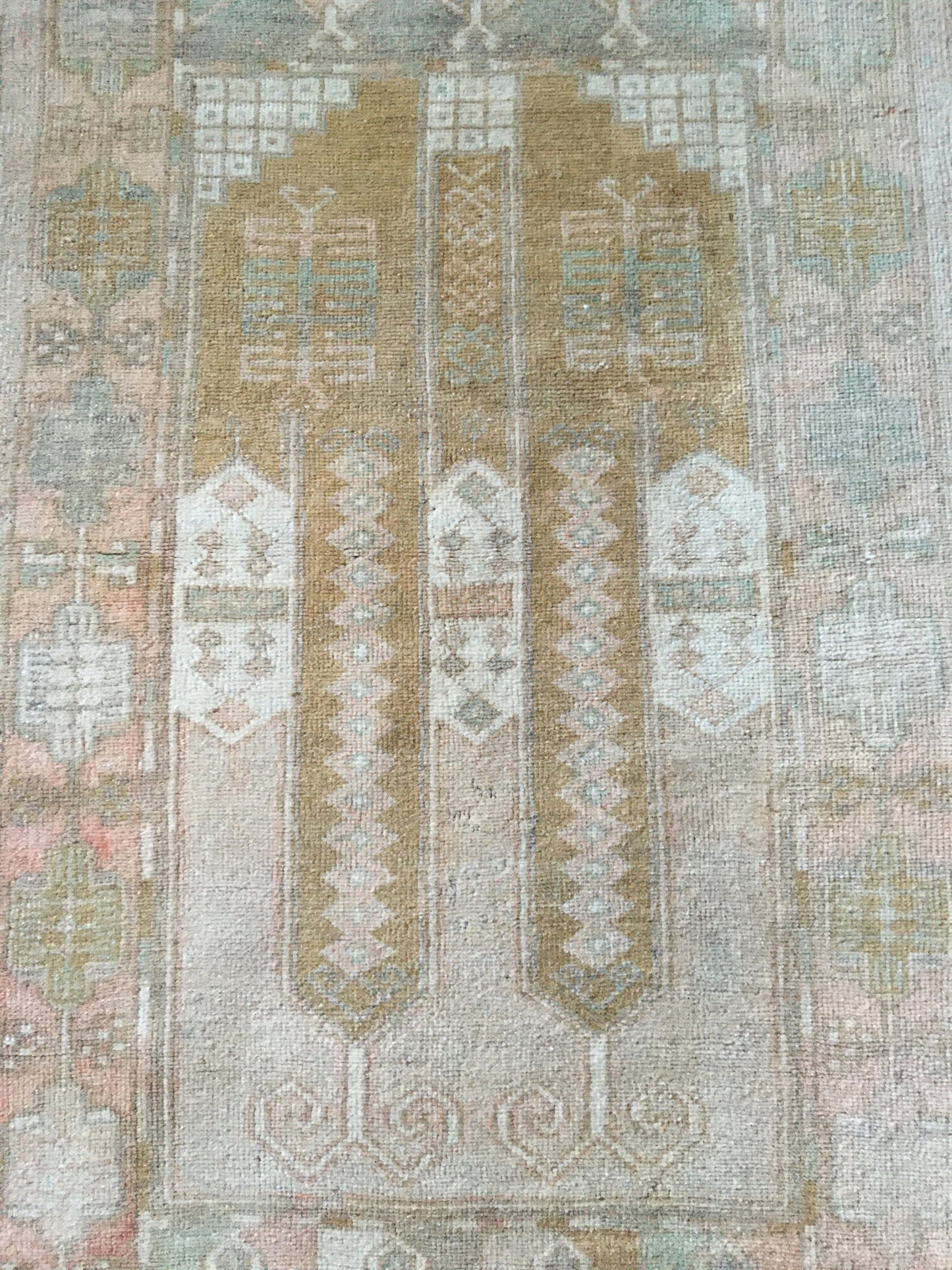 3 x 5.5 feet handmade natural wool kitchen area rug, vintage bedroom rug, turkish rug