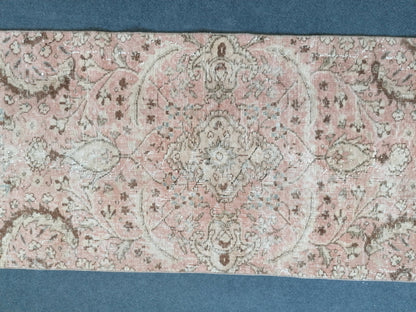 2.8 x 10.5 turkish runner rug, runner rug, vintage oushak runner rug, kitchen runner