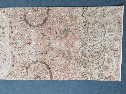 2.8 x 10.5 turkish runner rug, runner rug, vintage oushak runner rug, kitchen runner