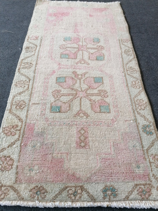 3 x 1.6 Small vintage unique handmade rug, anatolia natural dyes and hand spun wool area rugs