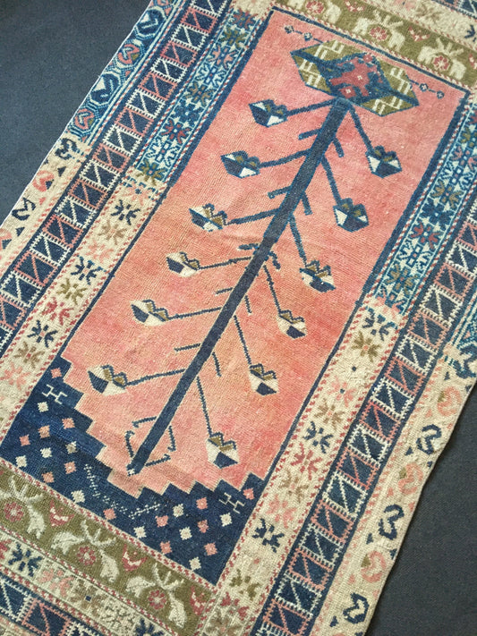 3.5 x 6 feet handmade turkish rug, vintage oushak bedroom rug, anatolian kitchen muted rug,