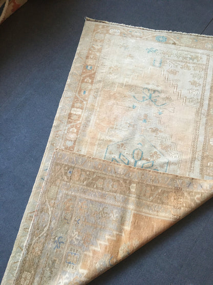 3.4 x 6.2 feet natural wool large rug, turkish kitchen area rug, oushak rug