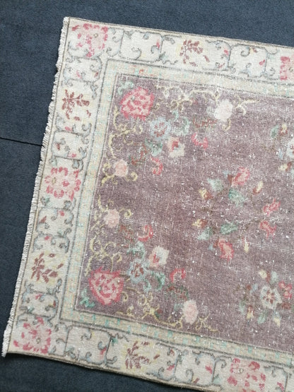 7 x 3.9 Oushak turkish rug, vintage rug, oushak rug, hand-knotted rug