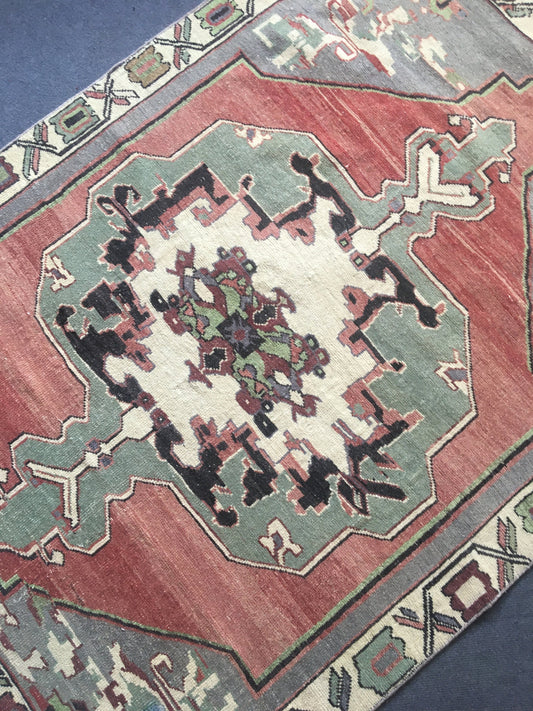 4x5 feet green laundry floor rug, vintage turkish red kitchen area rug, oushak bedroom bohem rug, anatolian bathroom large rug, wool carpets