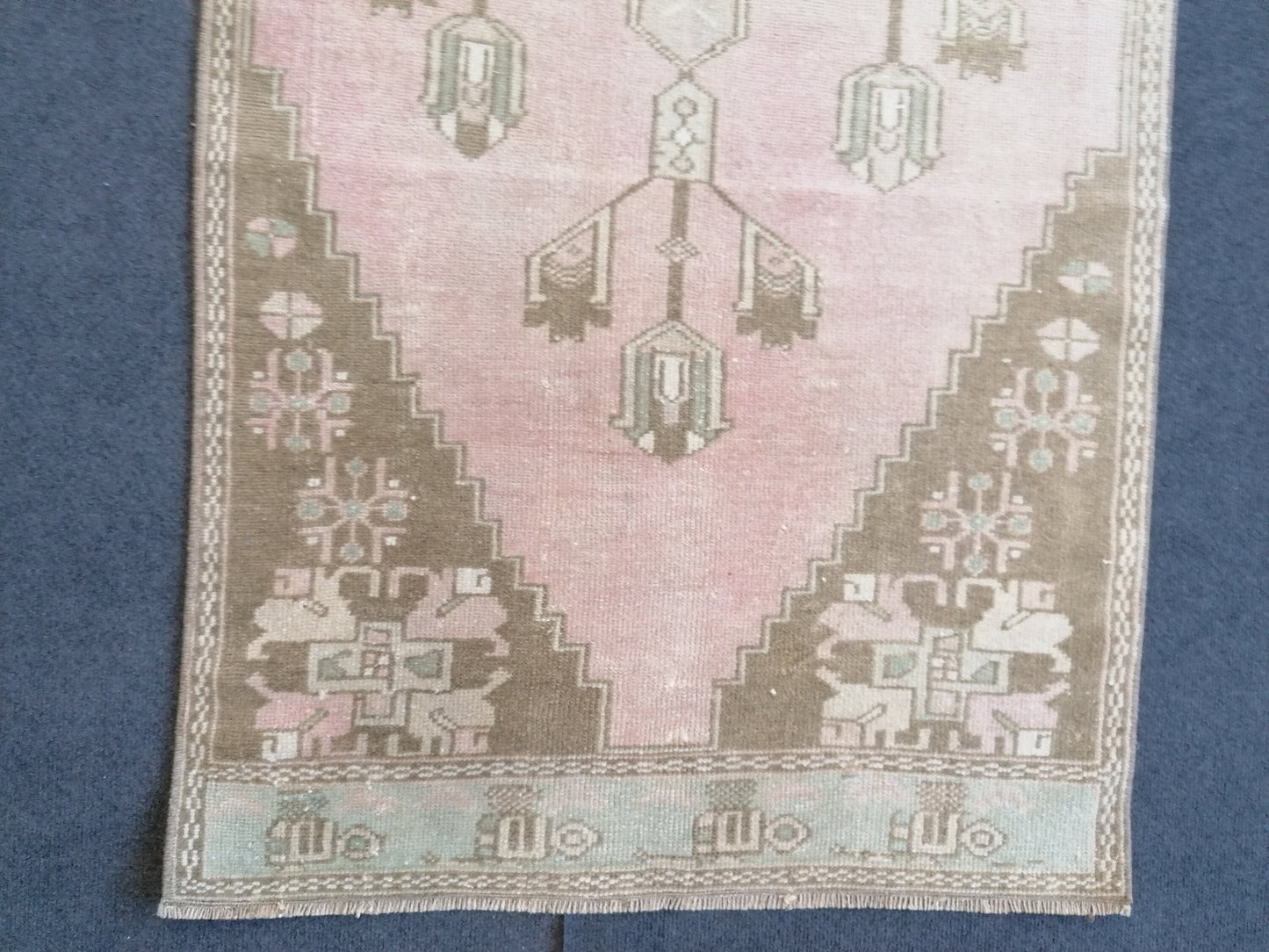 7.7 x 2.8 feet Vintage turkish runner rug, oushak vintage runner rug, vintage anatolian rug