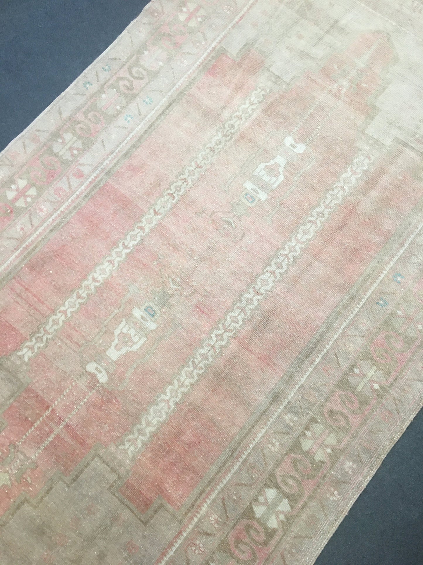 4.5 x 8 feet muted color dining room floor rug, handmade turkish kitchen wool rug
