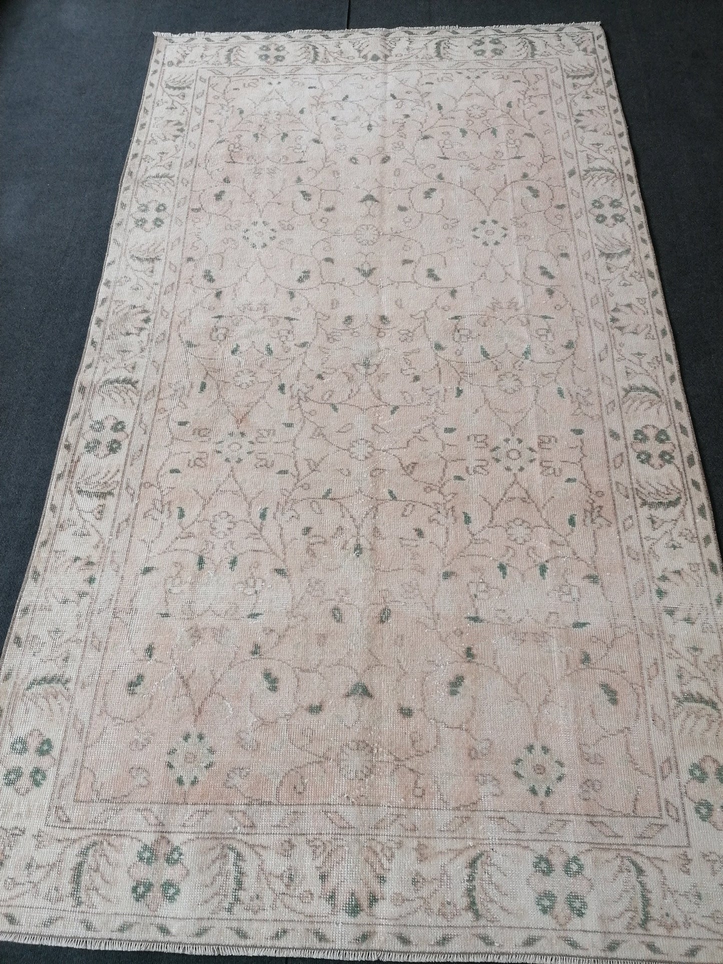 Oushak turkish rug 5 x 9.6 large vintage rug, vintage oushak rug, unique hand made