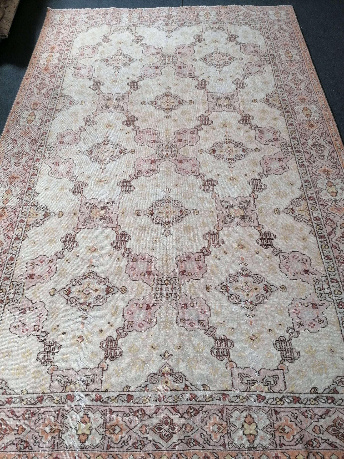 6.8 x 10.5 Turkish oushak vintage rug, large vintage oushak rug,  turkish rug,