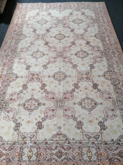 6.8 x 10.5 Turkish oushak vintage rug, large vintage oushak rug,  turkish rug,