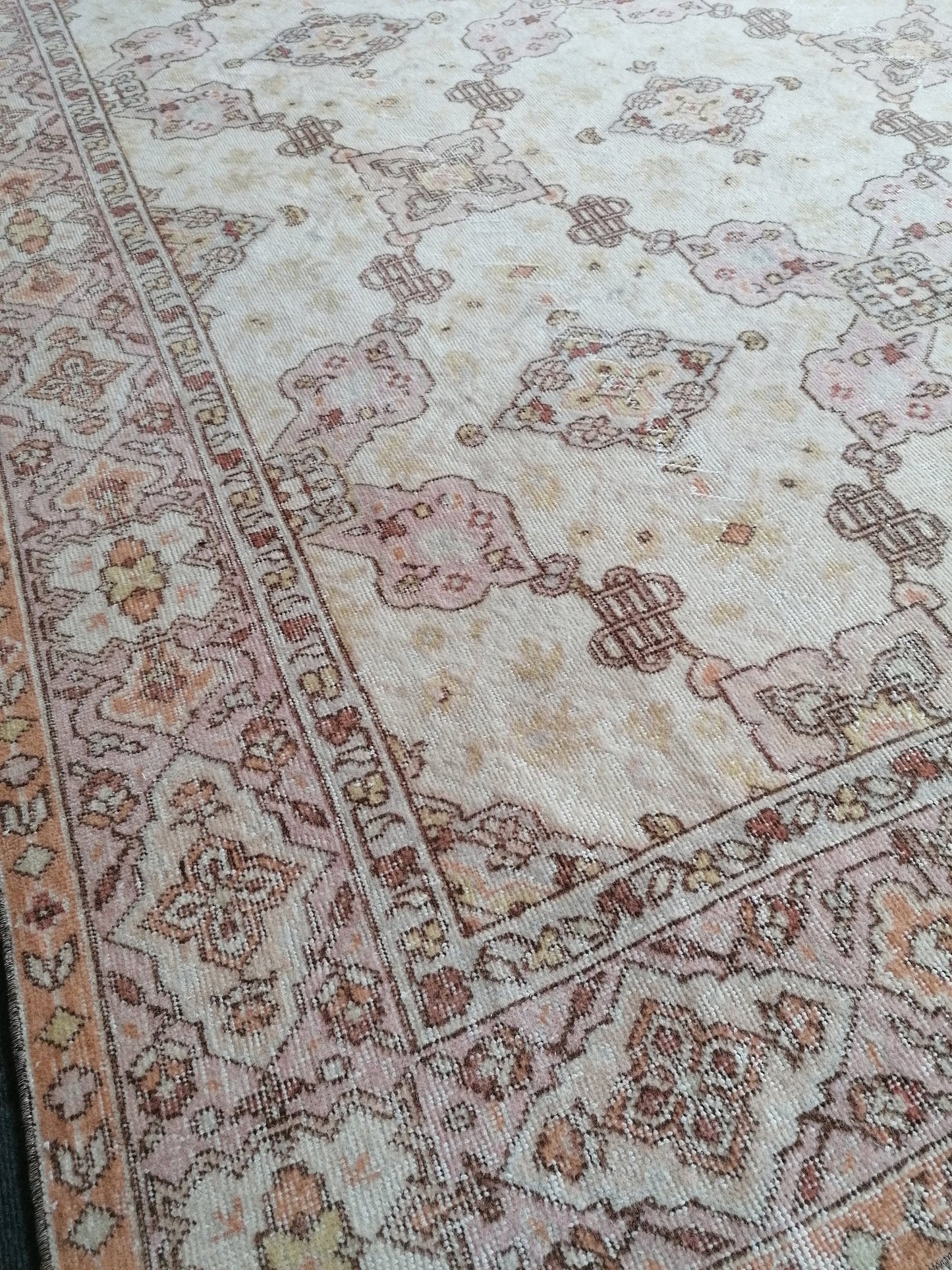 6.8 x 10.5 Turkish oushak vintage rug, large vintage oushak rug,  turkish rug,