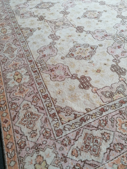 6.8 x 10.5 Turkish oushak vintage rug, large vintage oushak rug,  turkish rug,