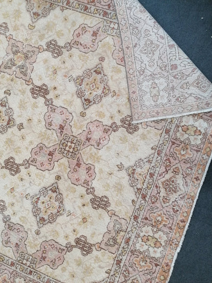 6.8 x 10.5 Turkish oushak vintage rug, large vintage oushak rug,  turkish rug,