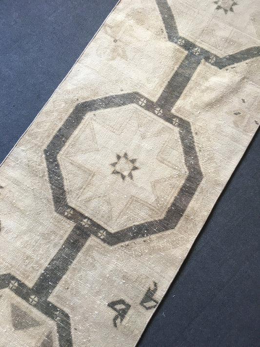 3x10 natural brown overlong turkish runner rug, long corridor area runner, entryway long runner rug, vintage hallway runner, office runner