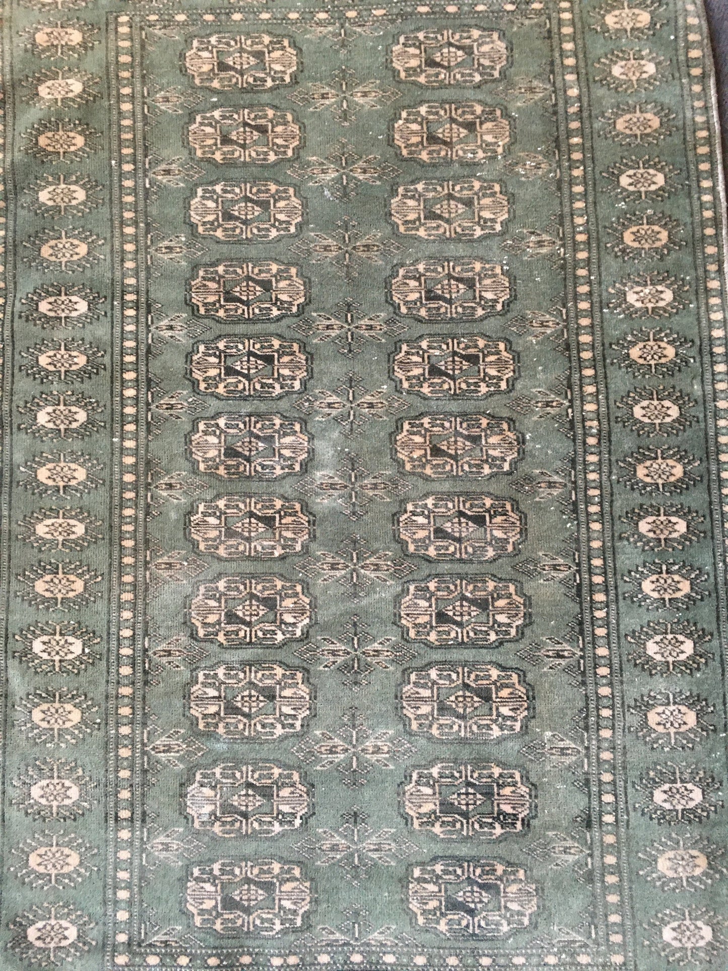 2.5 x 4 green turkish bedroom rug, vintage handmade small bedroom rug,