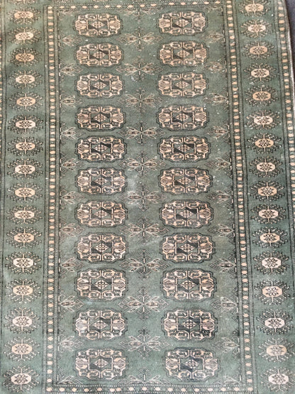 2.5 x 4 green turkish bedroom rug, vintage handmade small bedroom rug,