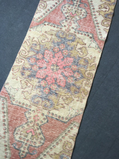2.4 x 7 Oushak wool handmade turkish runner, vintage rug