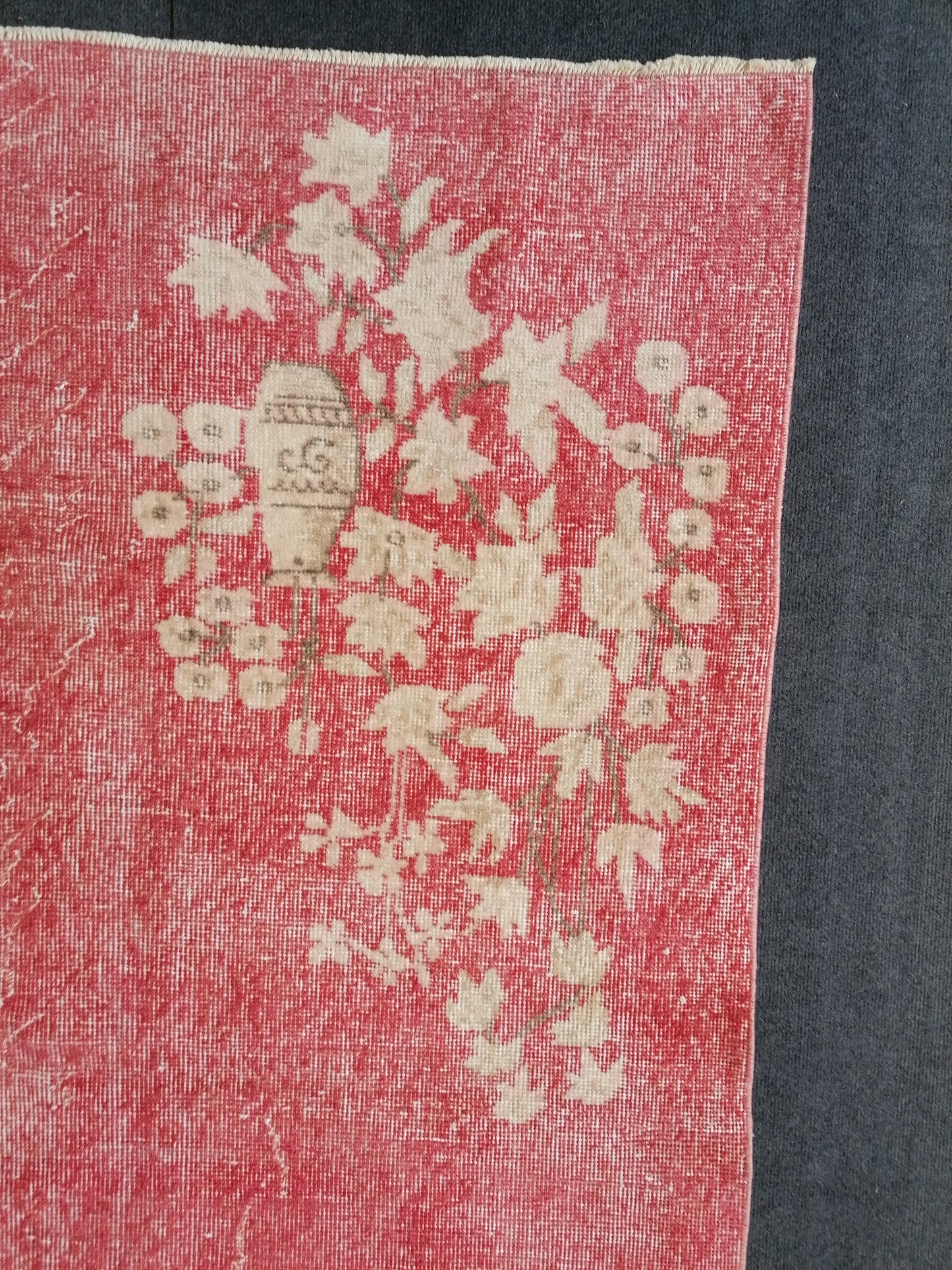 6.6 x 3.8 Turkish rug vintage  rug vintage oushak rug unique hand made rug