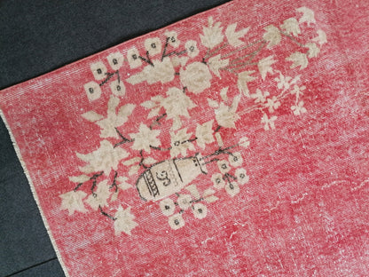 6.6 x 3.8 Turkish rug vintage  rug vintage oushak rug unique hand made rug