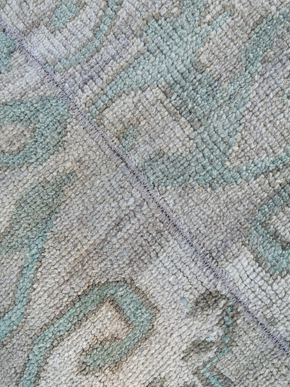 Turkish patchwork runner rug 2.2 x 11 neatural runner rug, vintage oushak rug,