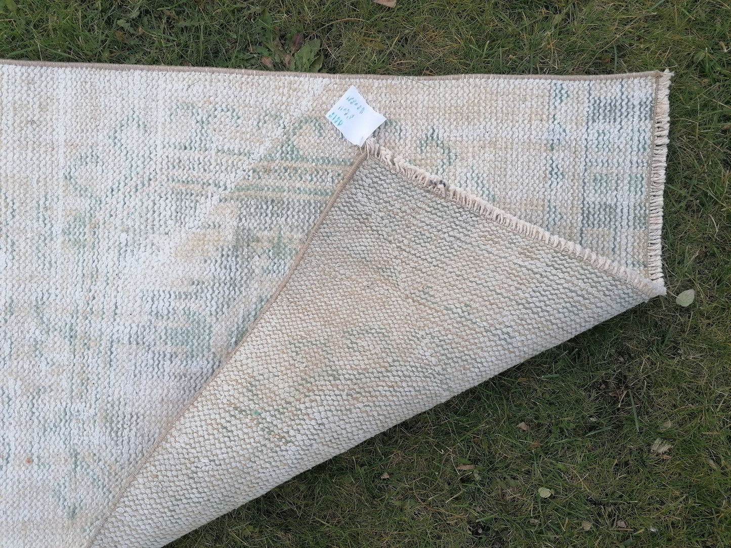2.4 x 11 distressed vintage runner rug, muted  turkish runner rug,